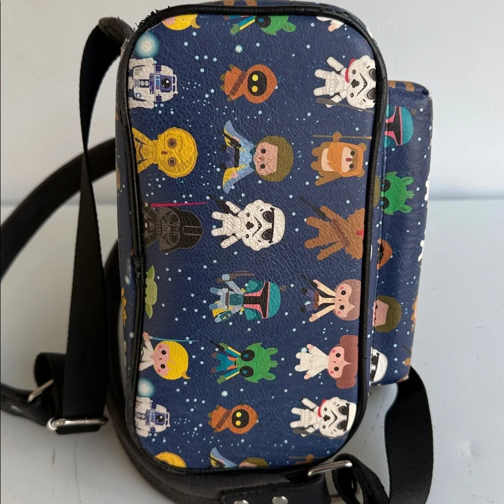 LOUNGEFLY STAR WARS CHIBI CHARACTER PRINT MINI BACKPACK R2-D2 C3PO LUKE EWOK